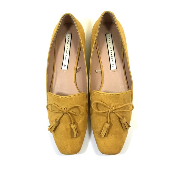 Zara Shoes - Zara Suede Mustard Women's Tassel Loafer